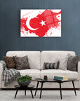 Türk Bayrağı 6 cam tablo, modern oturma odası dekorasyonu için ideal duvar sanatı.