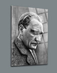 Atatürk 25 Cam Tablo - yüksek kaliteli temperli camda özel tasarım, dayanıklı ve şık dekoratif ürün.