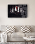 Atatürk 31 Cam Tablo on a living room wall, showcasing vibrant UV printing on high-quality glass.