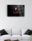 Atatürk 32 Cam Tablo, modern oturma odası dekorasyonu, şık ve dayanıklı UV baskılı cam tablo.