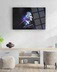 Modern living room featuring Atatürk 33 Cam Tablo artwork displayed on the wall.