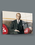 Atatürk 41 Cam Tablo, kaliteli UV baskı ile tasarlanmış, modern dekorasyon için ideal.