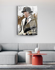 Artistic depiction of Atatürk portrait on a textured background, showcasing modern interior design.
