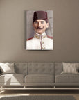 Elegant Cam Tablo of a historical figure, adding a unique touch to modern interior décor.