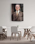 Atatürk 52 Cam Tablo displayed in modern dining area, showcasing high-quality UV printed glass art.