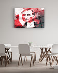Atatürk 55 Cam Tablo featuring a vibrant design on a wall in a modern dining area.
