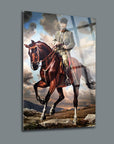 Atatürk on horseback, a striking glass wall art with UV printing, combining quality and unique design.
