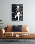 Atatürk 60 Cam Tablo featuring a vintage portrait on a stylish living room wall.