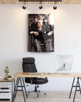 Atatürk 62 Cam Tablo in modern office setting, showcasing high-quality tempered glass art on wall.