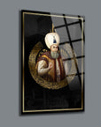 Kanuni Sultan Süleyman decorative glass art, tempered 4mm thick, featuring UV printed design and premium quality glass.