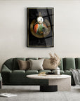 Yavuz Sultan Selim Cam Tablo in a modern living room setting, showcasing a vibrant portrait.