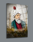 Mimar Sinan 2 Cam Tablo, yüksek kaliteli UV baskı ile özel tasarım, 4 mm kalınlık, dayanıklı cam üzerine yaratıcı eser.