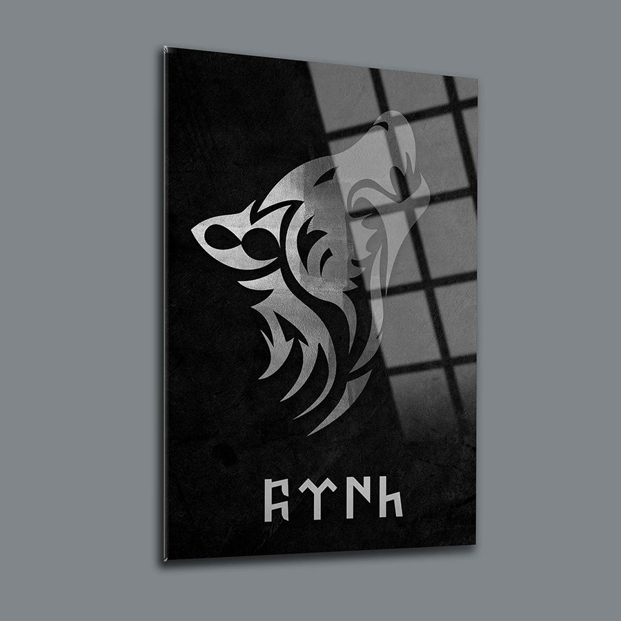 Ötüken Kurdu Cam Tablo - Yüksek kaliteli UV baskı ile tasarlanmış modern duvar dekoru.