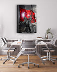 Atatürk 82 Cam Tablo featuring historic figures with a red flag, perfect for stylish office decor.