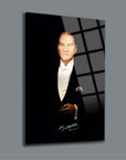 Elegant wall art featuring a formal figure in a tuxedo, showcasing striking contrast and design.