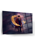 Atatürk 87 Cam Tablo featuring a striking design with golden crescent and star on a vibrant background.