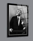 Atatürk 98 Cam Tablo, 4 mm kalınlıkta yüksek kaliteli temper cam ile UV baskılı sanat eseri.