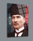 Atatürk 101 Cam Tablo, yüksek kaliteli temperli camda UV baskı ile tasarlanan özel art piece.