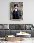 Elegant Atatürk 102 Cam Tablo in stylish living room setting, showcasing modern decor and artistic flair.