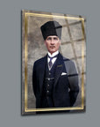 Atatürk 102 Cam Tablo, şık tasarımlı UV baskılı, dayanıklı cam tablo, özel koruma ile gönderilir.