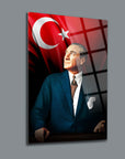 Atatürk 104 Cam Tablo, yüksek kaliteli temperli cam tablosu, UV baskıyla özel tasarım.