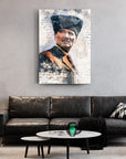 Atatürk 112 Cam Tablo: Modern duvar dekoru için UV baskılı yüksek kaliteli cam tablo.
