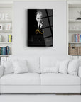 Atatürk 9 Cam Tablo, modern tasarım, yüksek kaliteli temperli cam, şık oturma odası dekoru