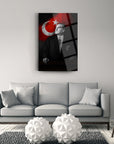Atatürk 11 cam tablo, modern oturma odası dekorasyonu, yüksek kaliteli UV baskı ile tasarlanmış