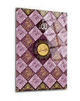 Kıtmir Cam Tablo with intricate Islamic calligraphy and decorative purple design.