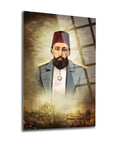 Abdülhamit Han 1 cam tablo; özel tasarım, yüksek kaliteli UV baskı, 4 mm kalınlığında dayanıklı cam ile yapılmış.