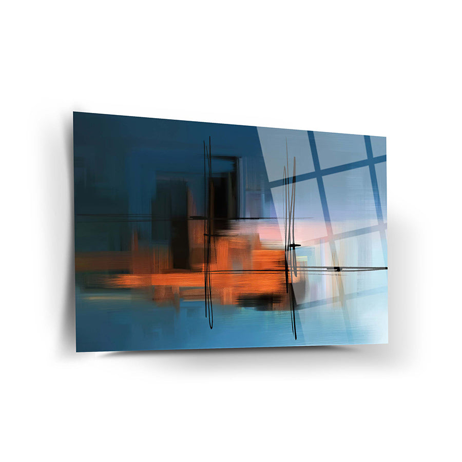 Boyadaki Çizgiler Cam Tablo, 4 mm kalınlığında yüksek kaliteli temper cam, UV baskı ile özel tasarım.