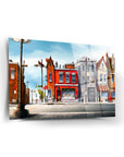 Kasaba 2 Cam Tablo showing vibrant street scene with colorful buildings and clear blue sky.