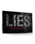 Artistic wall art design with text reading 'Who do you think you are?' on a dark background.