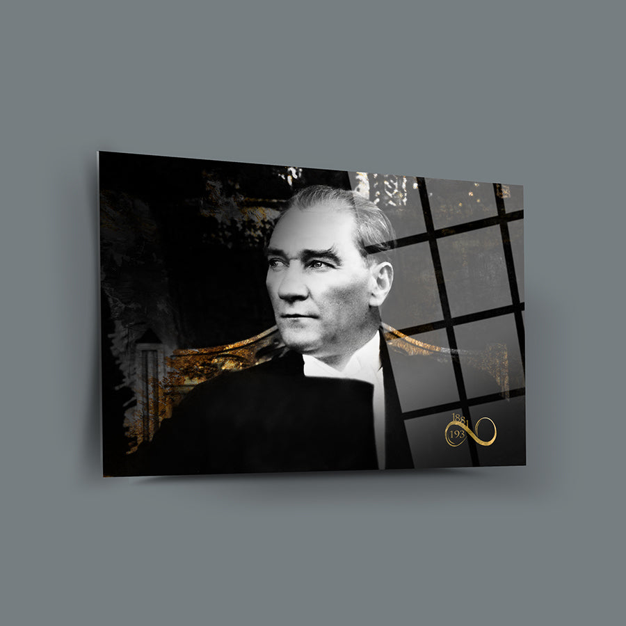Atatürk 8 Cam Tablo - Şık ve dayanıklı UV baskılı cam tablo, 4 mm temperli camdan.