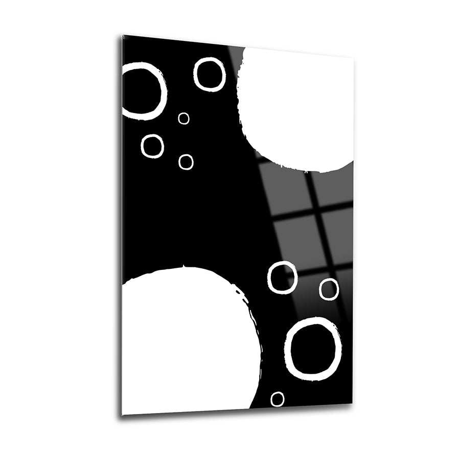 Soyut Desen-1 3'lü set cam tablo, siyah beyaz modern tasarım, 4 mm kalınlıkta yüksek kaliteli cam.