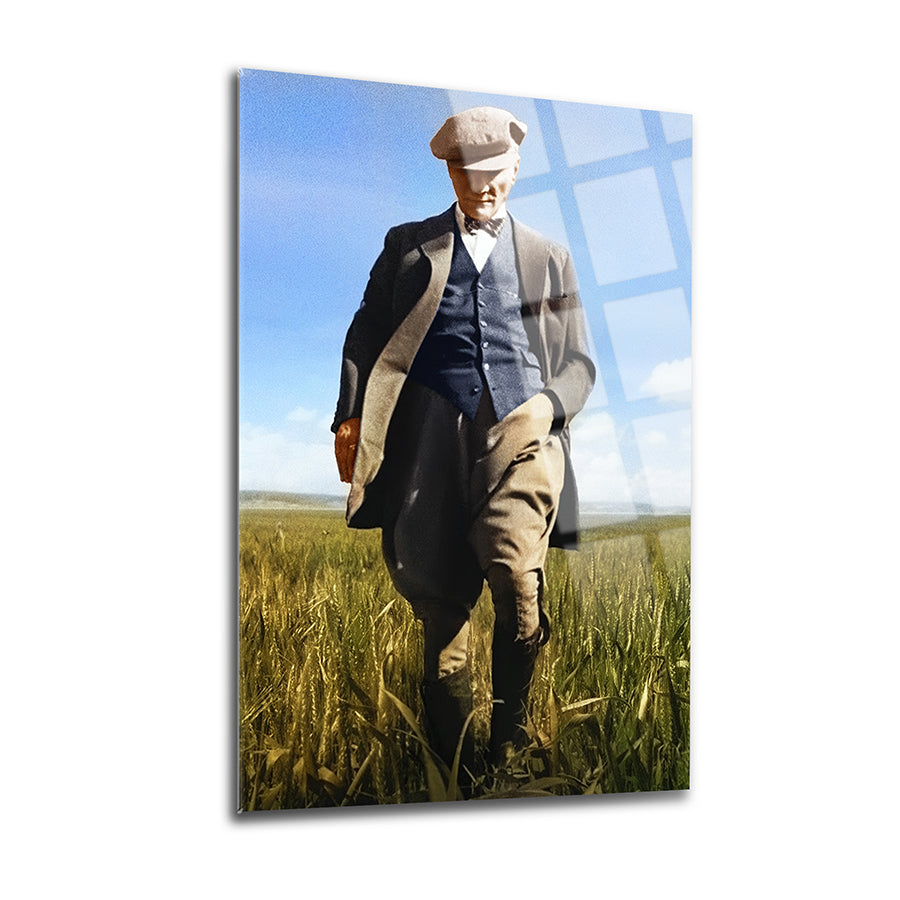 Atatürk 39 Cam Tablo, yüksek kaliteli UV baskı ile tasarlanmış, temperli cam tablo, şık ve dayanıklı dekorasyon.