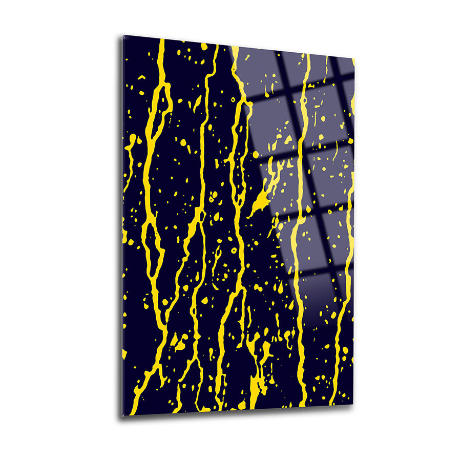 Sarı Damlalar 3'lü Set Cam Tablo, modern ve şık tasarım, yüksek kaliteli temperlenmiş cam, dayanıklı ve zarif dekorasyon.