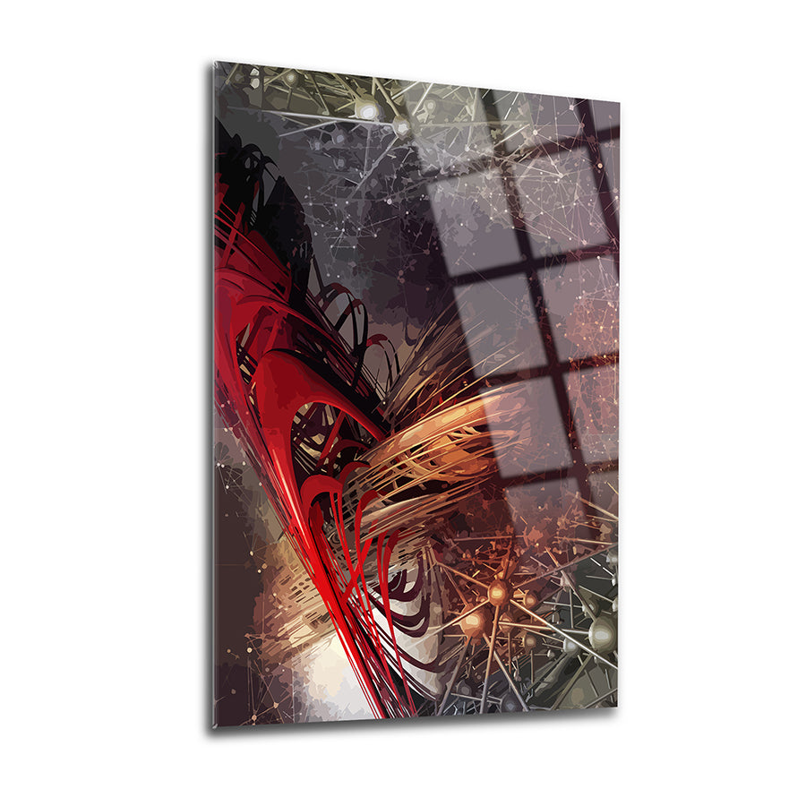 Soyut Desen-3 3'lü Set Cam Tablo, yüksek kaliteli UV baskı ile tasarlanmış modern sanat eseri.