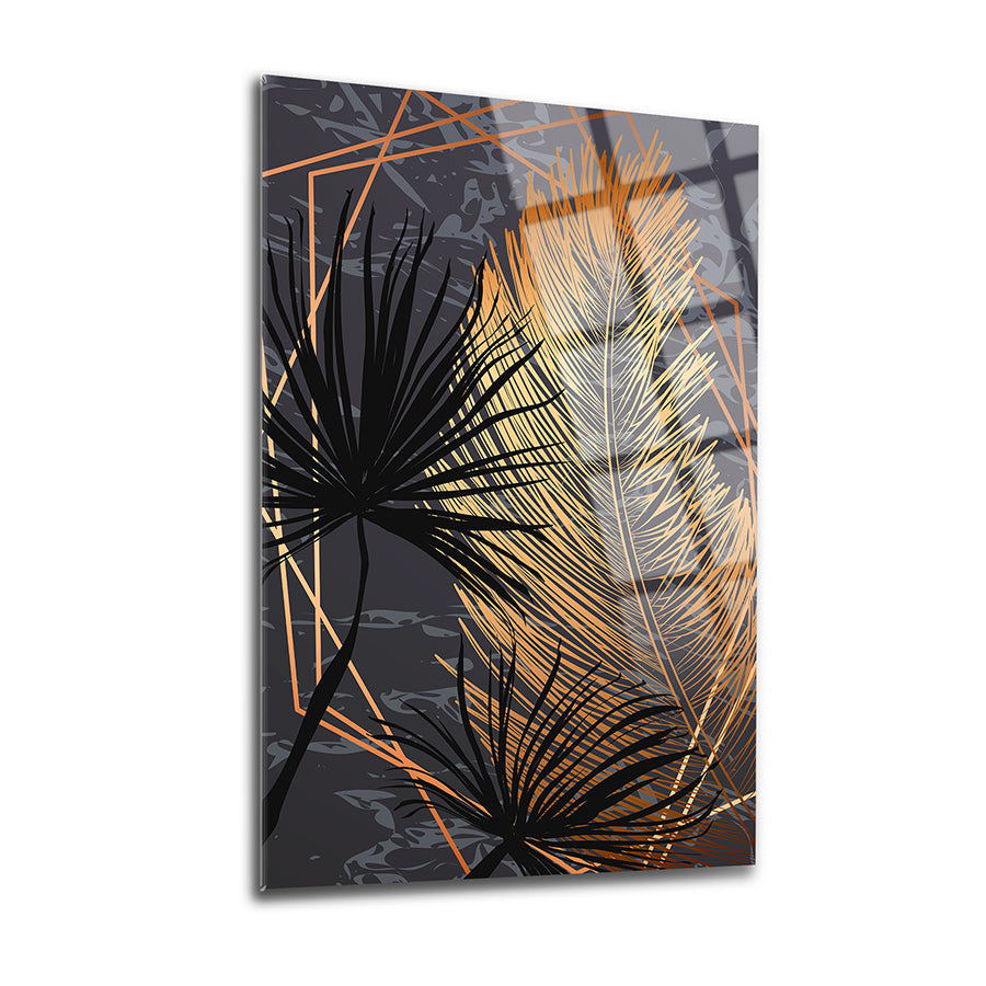 Kahve Yapraklar 3'lü Set Cam Tablo, modern tasarım, UV baskı, yüksek kaliteli cam, dayanıklı yapı.