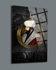Fatih Sultan Mehmet Cam Tablo, şık tasarım, UV baskı, yüksek kaliteli temperlenmiş cam ile üretildi.
