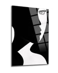 Stylish black and white art panel featuring a minimalist profile design, ideal for modern decor.