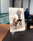 Atatürk-themed 120 cm glass art piece featuring a UV print design, perfect for home or office decor.