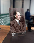 Atatürk 229 cam tablo, yüksek kaliteli temperli cam, modern ofis dekoru, özel UV baskı tasarımı.