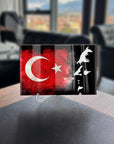 Atatürk ve Bayrak 2 Cam Tablo