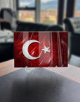 Türk Bayrağı 2 Cam Tablo