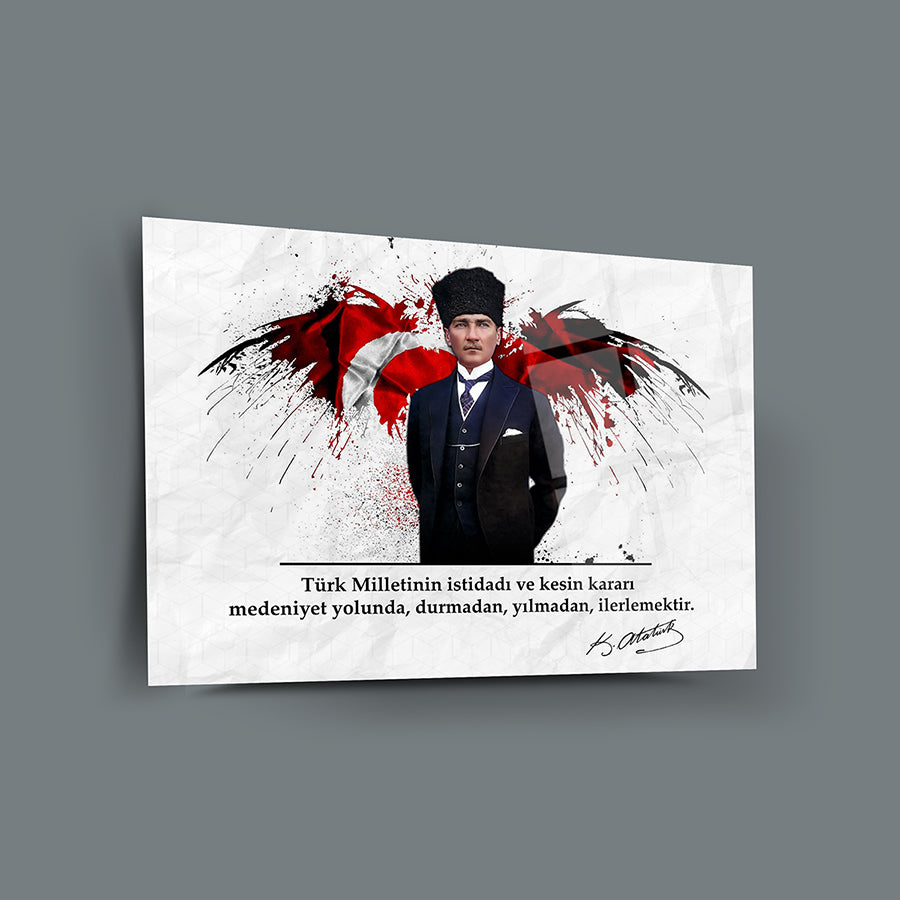 Atatürk 203 Cam Tablo - SRD Concept cam tablo, yüksek kaliteli düz cam, özel tasarım, UV baskı ile hazırlanmış