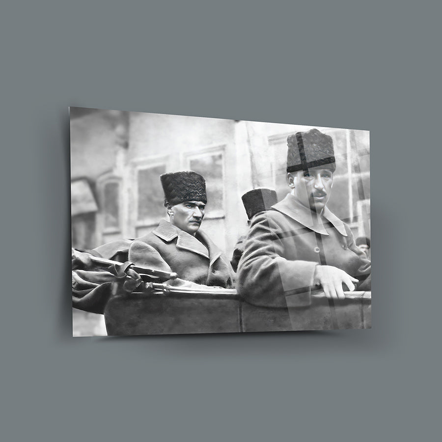 Atatürk 212 Cam Tablo (Salih Bozok ile Eskişehir'den Cepheye Giderken)