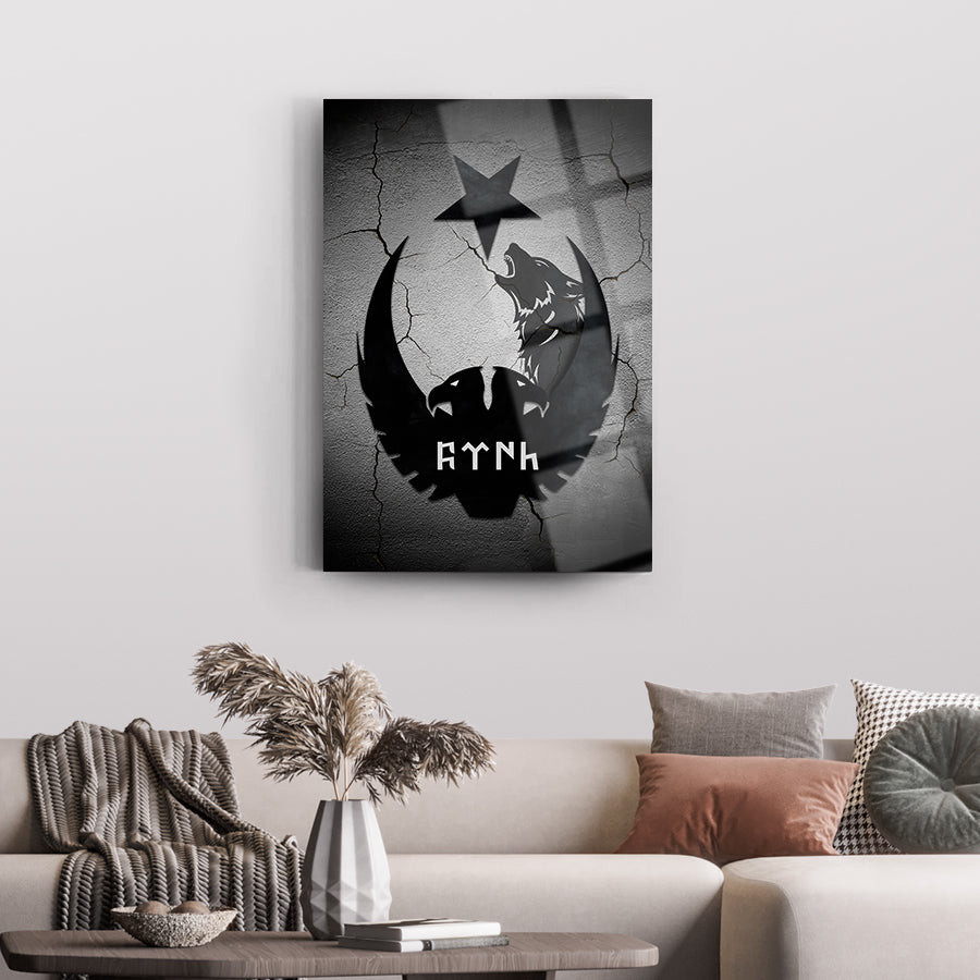 tablo,cam tablo,cam poster,kanvas tablo,duvar dekorasyonu,ev dekorasyonu,srd concept,özel tasarım,kişiye özel tablo,büyük tablo,ayyıldız tablo,kurt tablo,çift başlı kartal tablo,türklük tablo