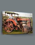 Atatürk 249 Cam Tablo featuring a vintage tractor on a sunny day