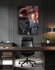Atatürk 253 Cam Tablo displayed in a stylish office, featuring a UV-printed design with Turkish flags.